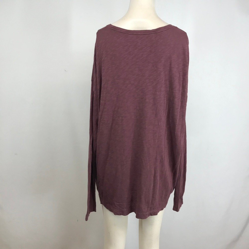 Life Is Good Women's Long Sleeve Tee in Plum with Sunset Graphic - Picture 5 of 7